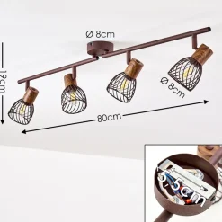 Plafonnier Arjen Brun, Rouille, 4 Lumieres