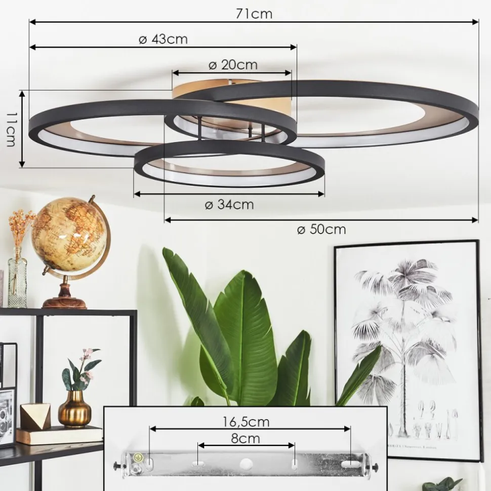 Plafonnier Baiyin Led Or, 1 Lumiere