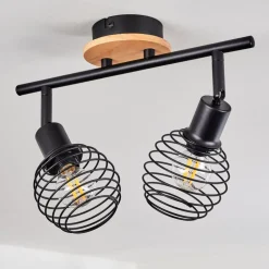 Plafonnier Ballis Ecru, Noir, 2 Lumieres
