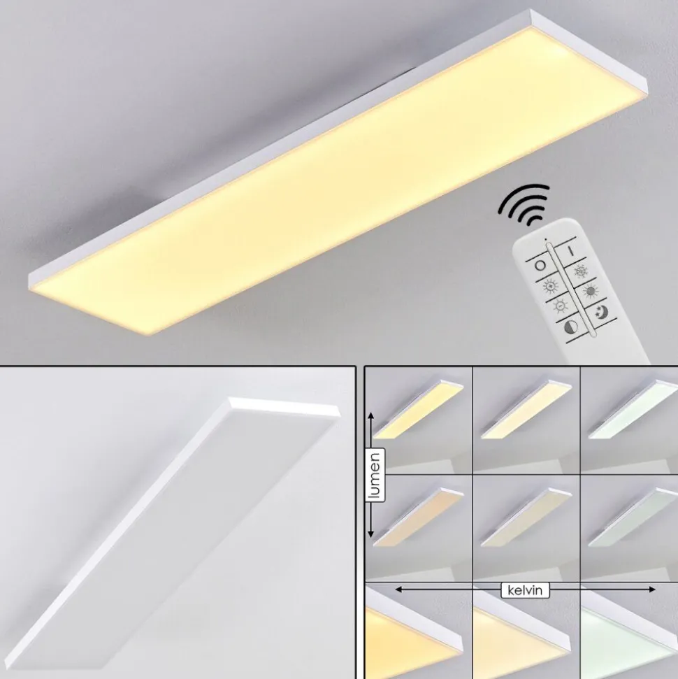 Plafonnier Bankura Led Blanc, 1 Lumiere, Telecommandes