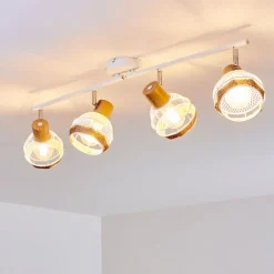Plafonnier Bariloche Chrome, Blanc, 4 Lumieres