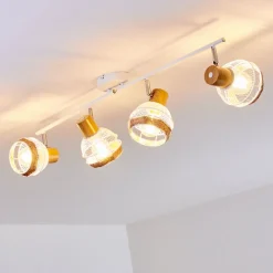 Plafonnier Bariloche Chrome, Blanc, 4 Lumieres