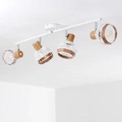 Plafonnier Bariloche Chrome, Blanc, 4 Lumieres