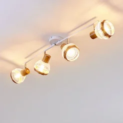 Plafonnier Bariloche Chrome, Blanc, 4 Lumieres