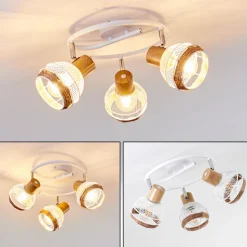 Plafonnier Bariloche Chrome, Blanc, 3 Lumieres