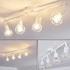 Plafonnier Baripada Blanc, 4 Lumieres