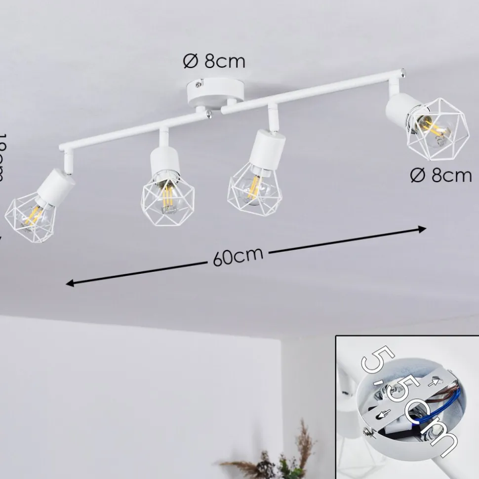 Plafonnier Baripada Blanc, 4 Lumieres