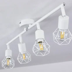 Plafonnier Baripada Blanc, 4 Lumieres