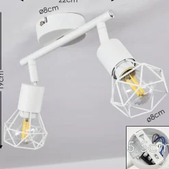 Plafonnier Baripada Blanc, 2 Lumieres