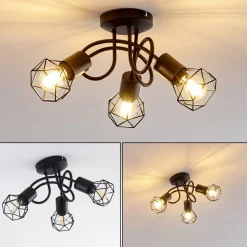 Plafonnier Baripada Noir, 3 Lumieres