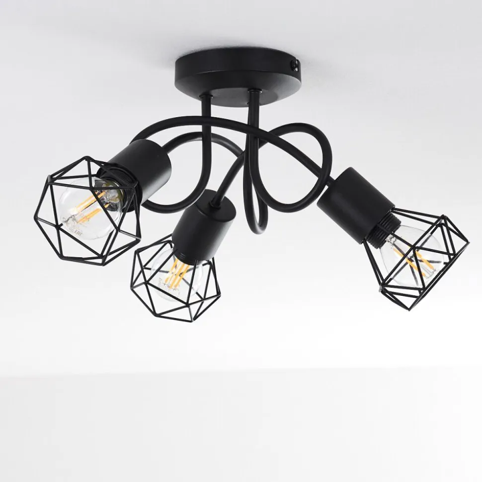 Plafonnier Baripada Noir, 3 Lumieres