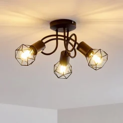 Plafonnier Baripada Noir, 3 Lumieres