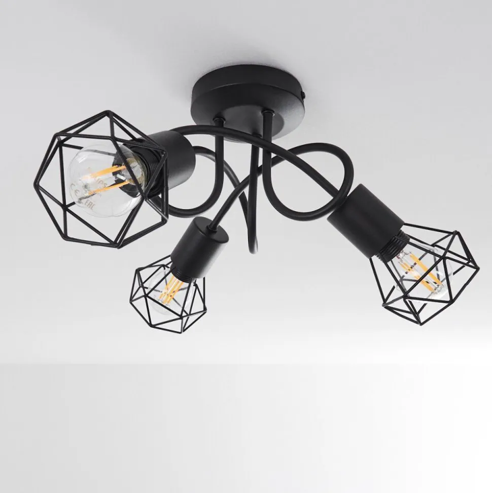 Plafonnier Baripada Noir, 3 Lumieres