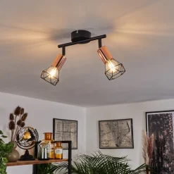 Plafonnier Baripada Noir, 2 Lumieres