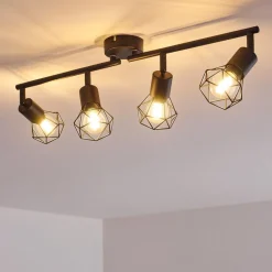 Plafonnier Baripada Noir, 4 Lumieres