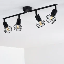 Plafonnier Baripada Noir, 4 Lumieres
