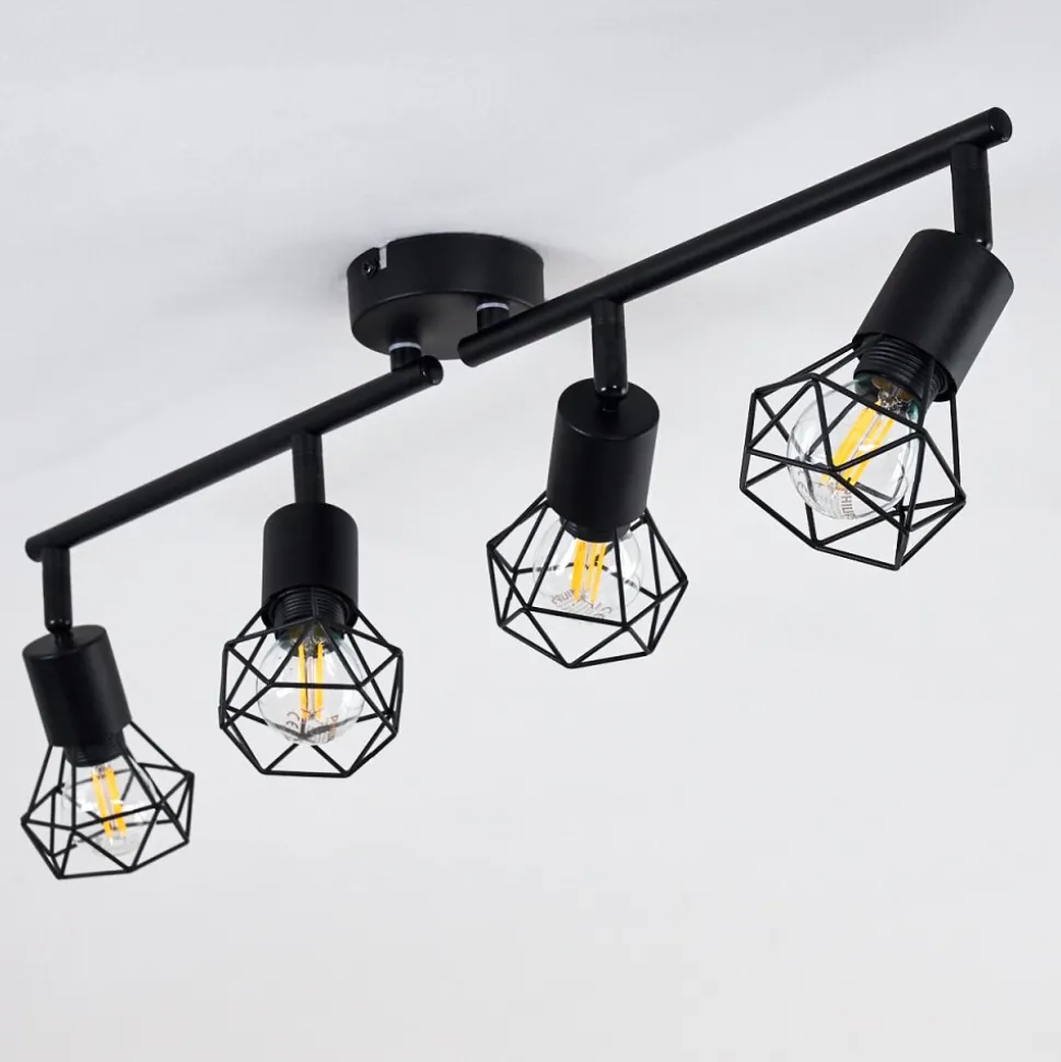 Plafonnier Baripada Noir, 4 Lumieres