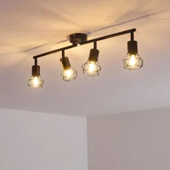 Plafonnier Baripada Noir, 4 Lumieres