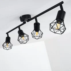 Plafonnier Baripada Noir, 4 Lumieres