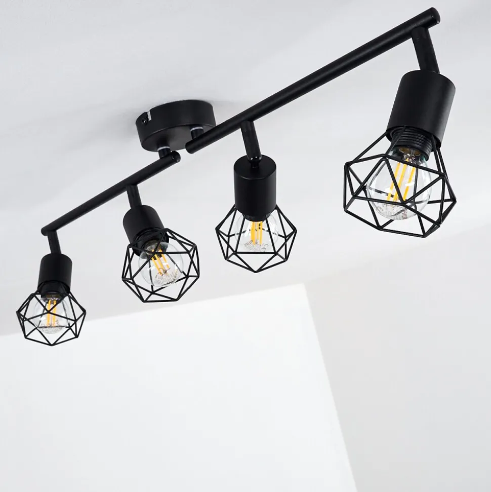 Plafonnier Baripada Noir, 4 Lumieres