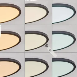 Plafonnier Boyero Led Noir, 2 Lumieres, Telecommandes, Changeur De Couleurs