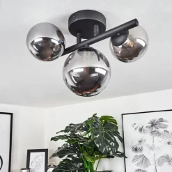 Plafonnier Chariton Led Noir, 3 Lumieres