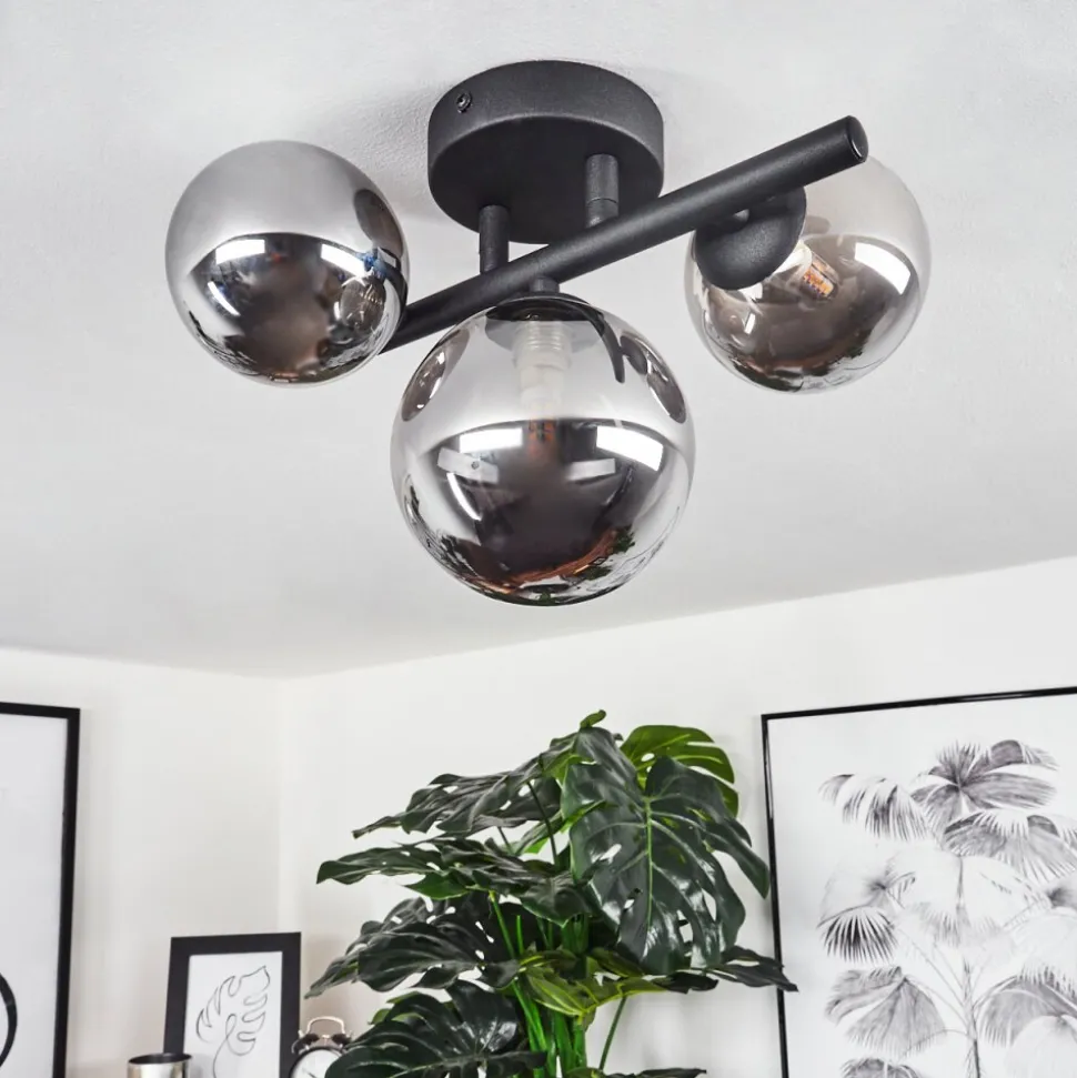 Plafonnier Chariton Led Noir, 3 Lumieres