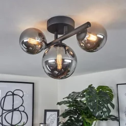 Plafonnier Chariton Led Noir, 3 Lumieres
