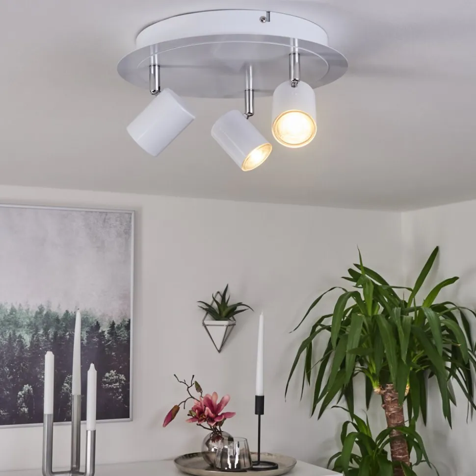 Plafonnier Chennai Led Chrome, Blanc, 3 Lumieres