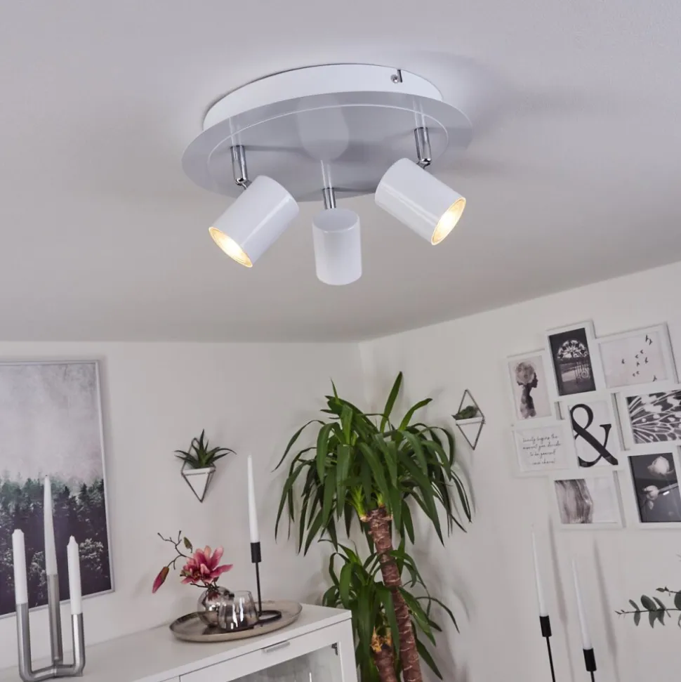 Plafonnier Chennai Led Chrome, Blanc, 3 Lumieres