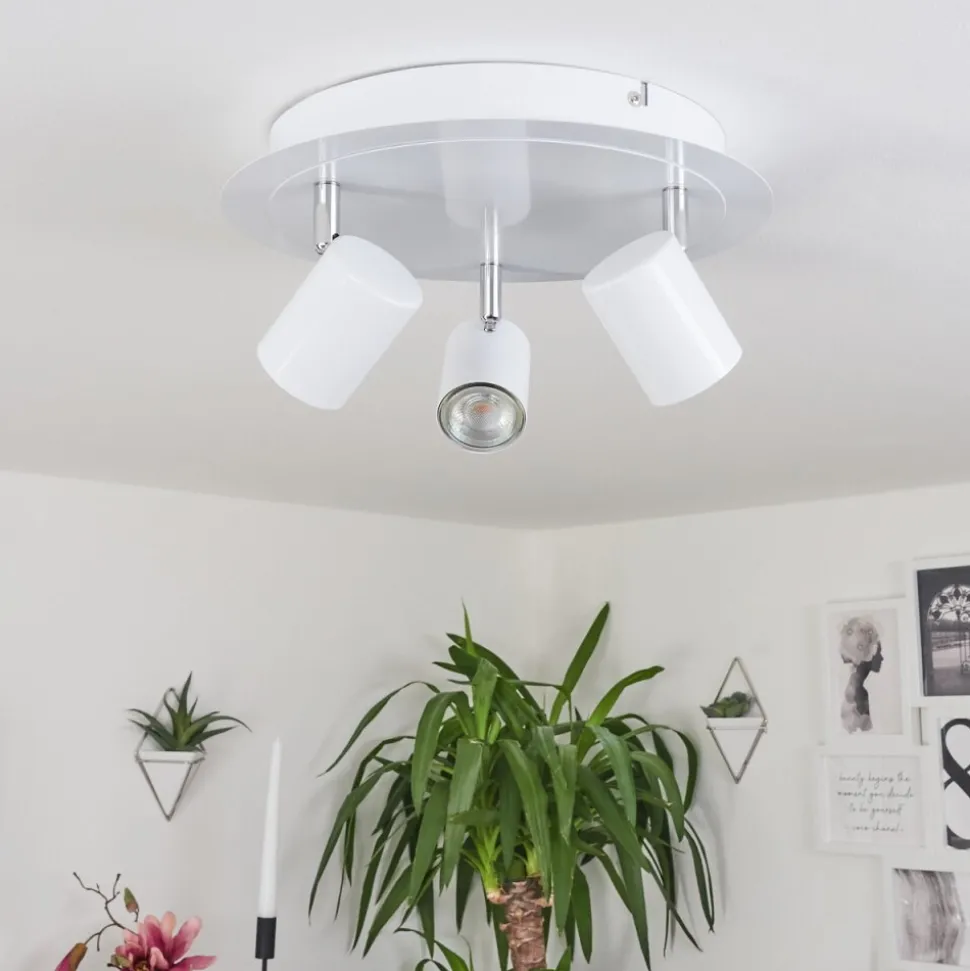 Plafonnier Chennai Led Chrome, Blanc, 3 Lumieres