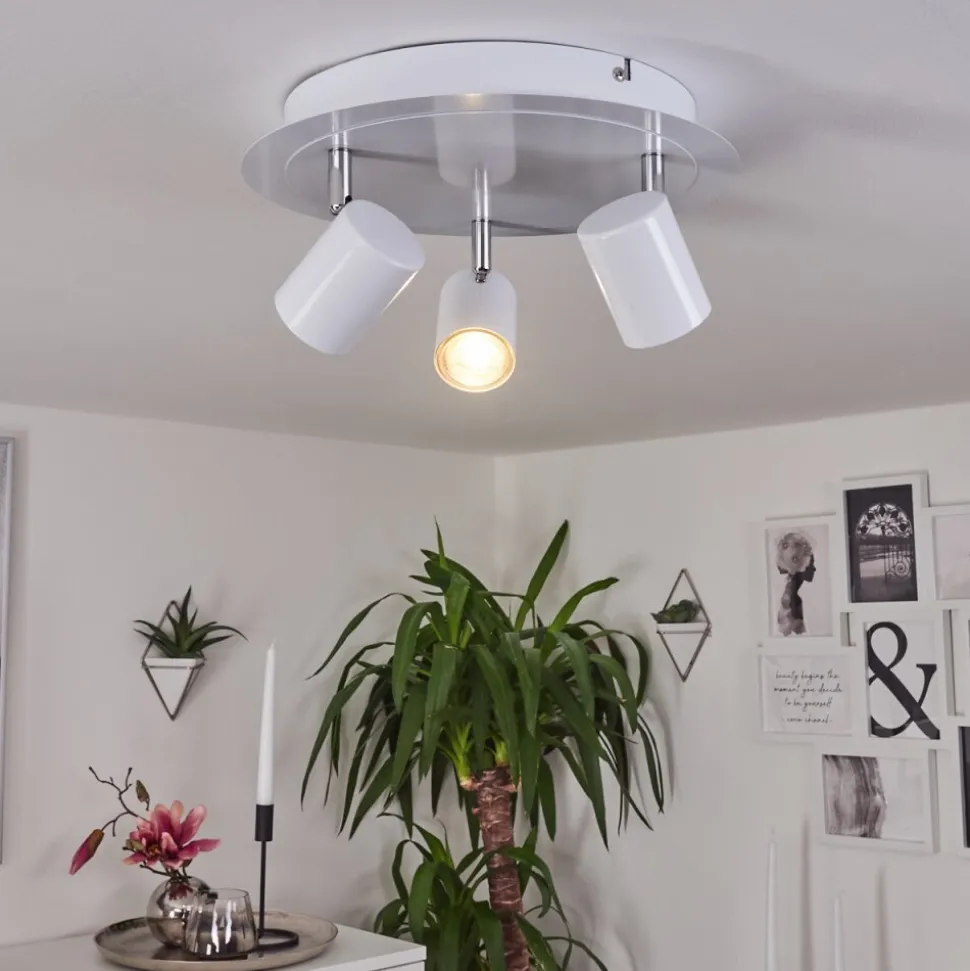 Plafonnier Chennai Led Chrome, Blanc, 3 Lumieres