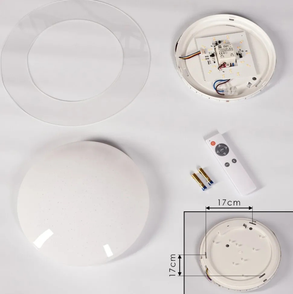 Plafonnier Cure Led Blanc, 1 Lumiere, Telecommandes, Changeur De Couleurs