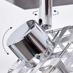 Plafonnier Desrue Chrome, Argente, 3 Lumieres