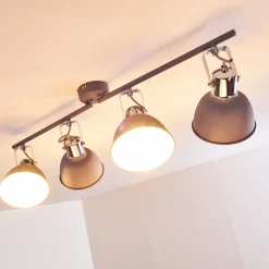 Plafonnier Dompierre Gris, Blanc, 4 Lumieres