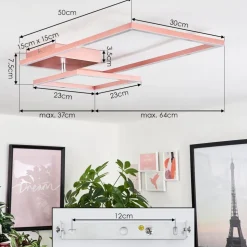 Plafonnier Doyon Led Or, Rose, 1 Lumiere