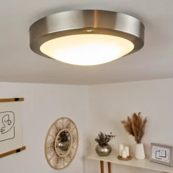 Plafonnier Exterieur Alleen Led Nickel Mat, 3 Lumieres