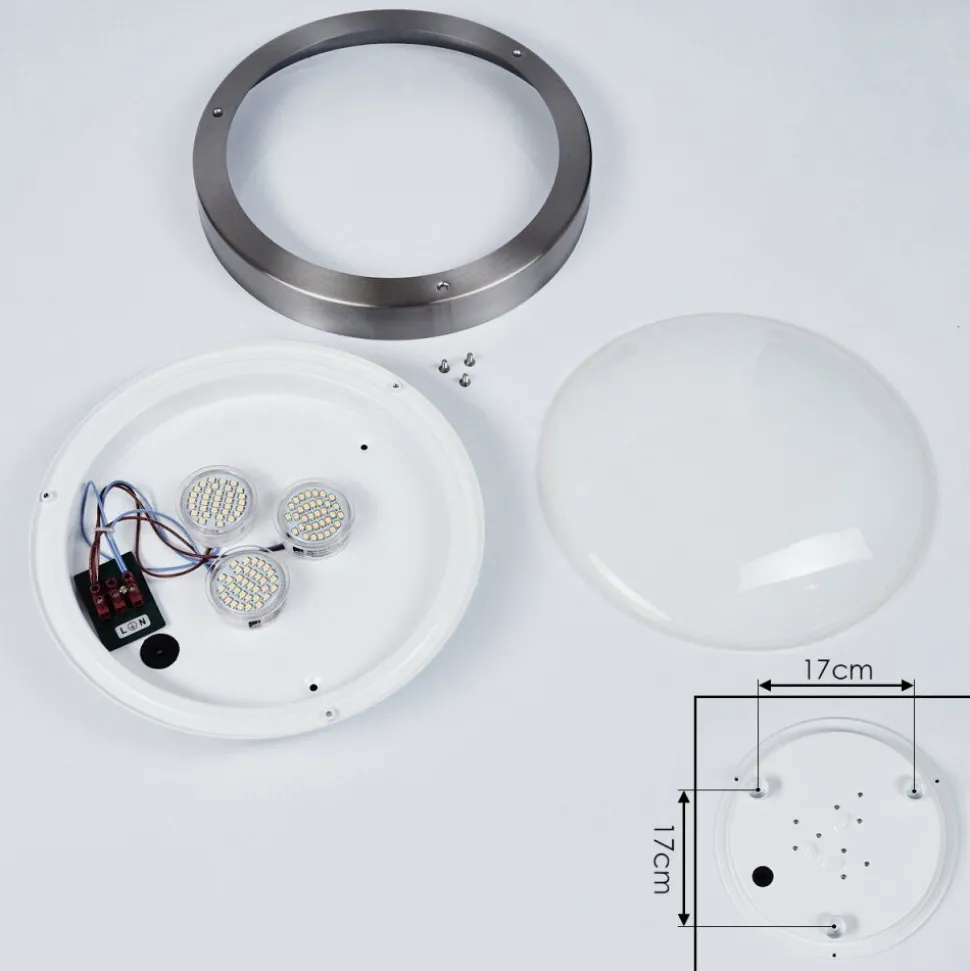 Plafonnier Exterieur Alleen Led Nickel Mat, 3 Lumieres