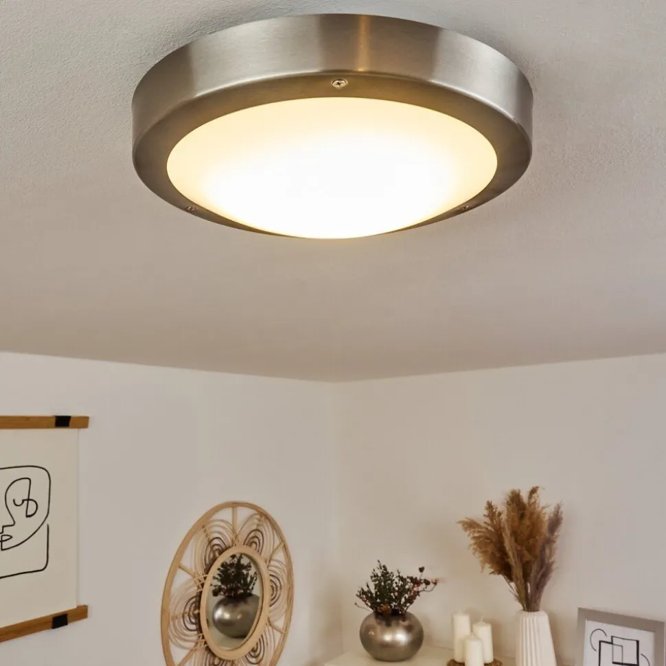 Plafonnier Exterieur Alleen Led Nickel Mat, 3 Lumieres