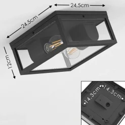 Plafonnier Exterieur Kiwalik Anthracite, 1 Lumiere