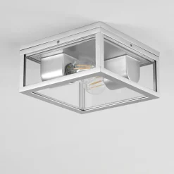 Plafonnier Exterieur Kiwalik Argente, 2 Lumieres