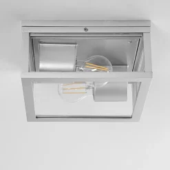 Plafonnier Exterieur Kiwalik Argente, 2 Lumieres