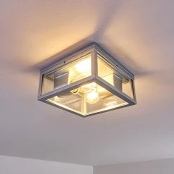 Plafonnier Exterieur Kiwalik Argente, 2 Lumieres