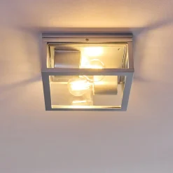 Plafonnier Exterieur Kiwalik Argente, 2 Lumieres