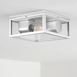 Plafonnier Exterieur Kiwalik Argente, 2 Lumieres