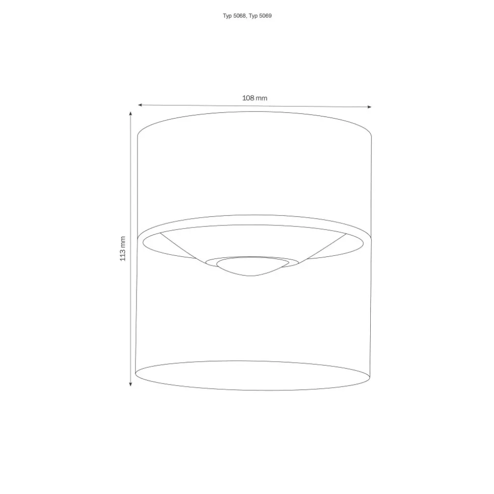 Plafonnier Exterieur Lcd 5069 Led Blanc, 1 Lumiere