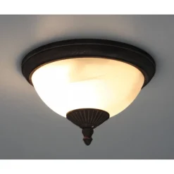 Plafonnier Exterieur Rabalux Madrid Blanc, 2 Lumieres