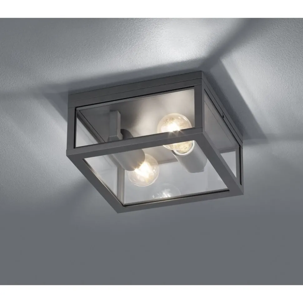 Plafonnier Exterieur Trio Garonne Anthracite, 2 Lumieres