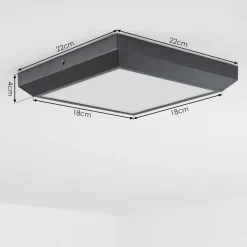 Plafonnier Exterieuralkmaar Led Anthracite, 1 Lumiere