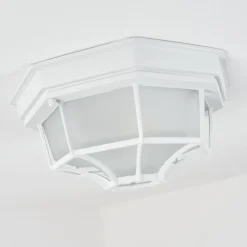 Plafonnier Exterieuribacache Blanc, 1 Lumiere
